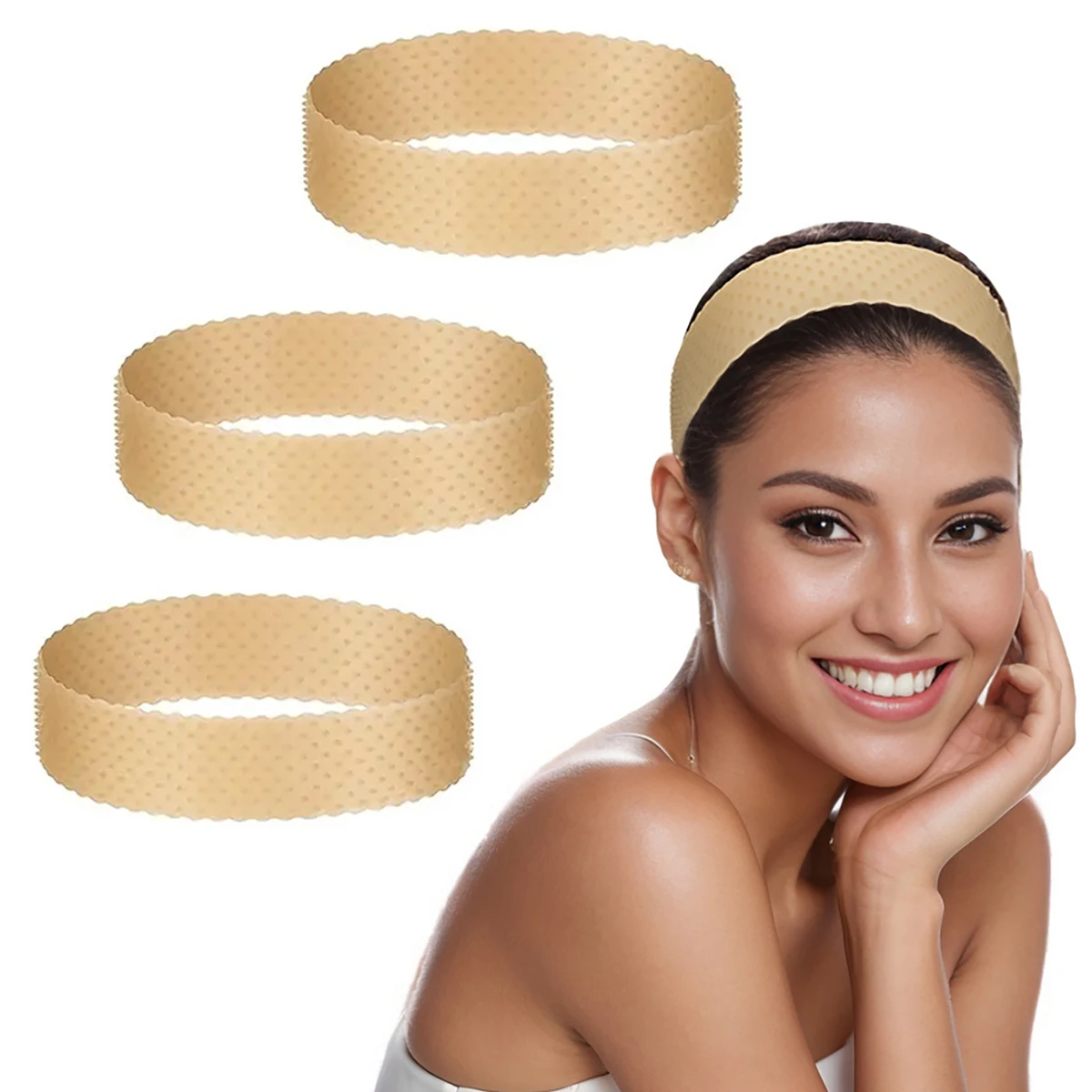 

3-piece set of sports anti sweat, anti slip, and anti falling silicone wig straps