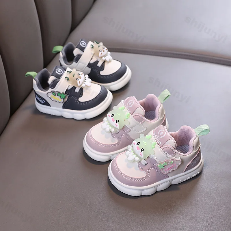 New Baby Kids Sneakers Cute Cartoon Board Shoes Soft Sole Non-slip Children Casual Walking Shoes Boys Girls Toddler Running Shoe