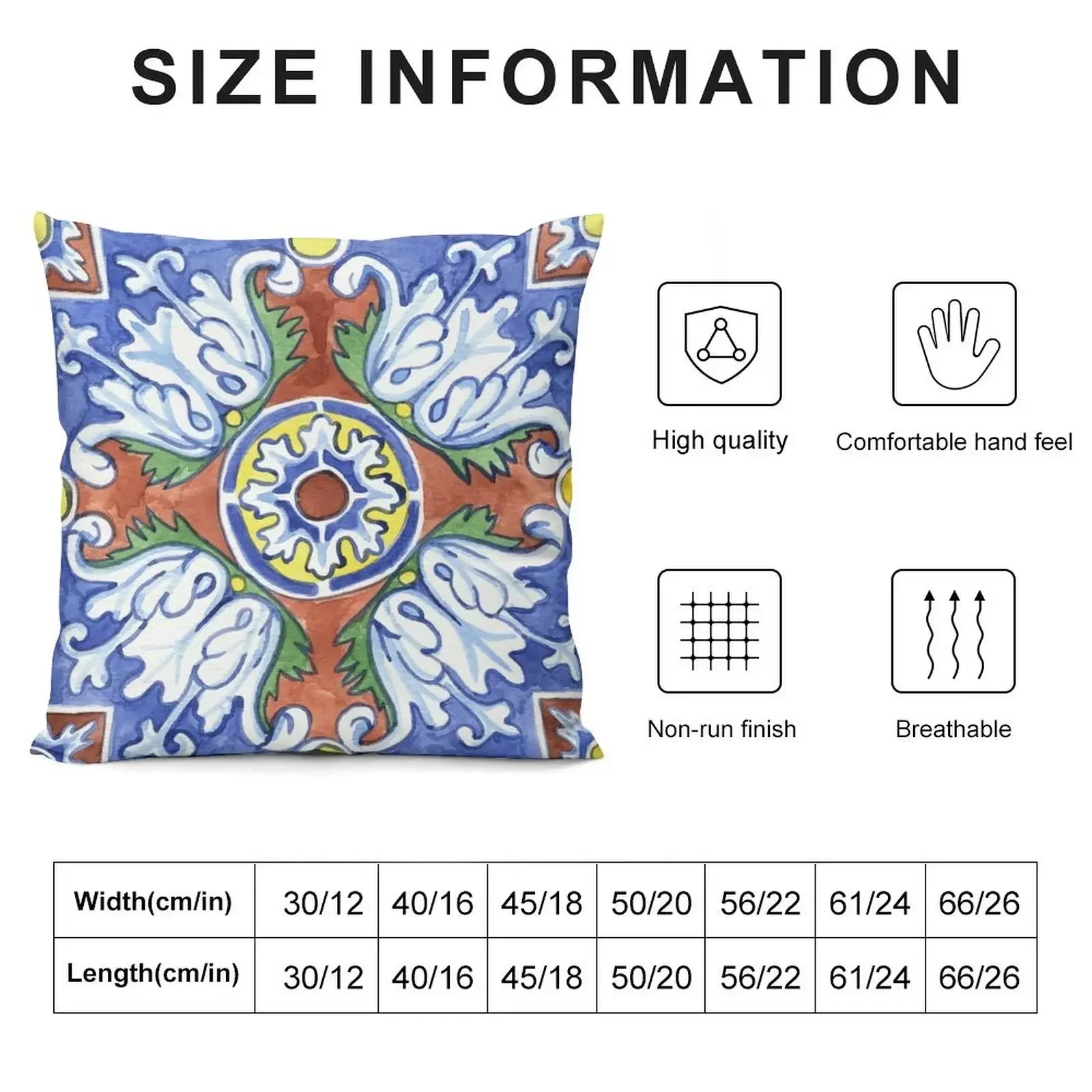 Talavera Tile 115 Throw Pillow Luxury Pillow Cover Decorative pillowcase Pillow Cases