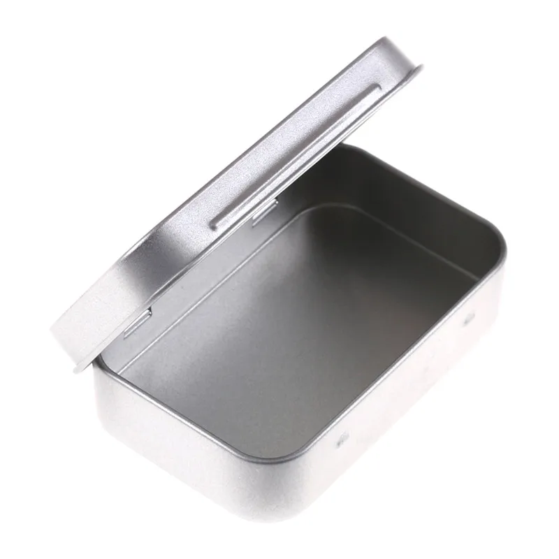 1Pc 95*60*20mm Metal Tin Flip Storage Box Case Organizer For Coin Candy Keys‘
