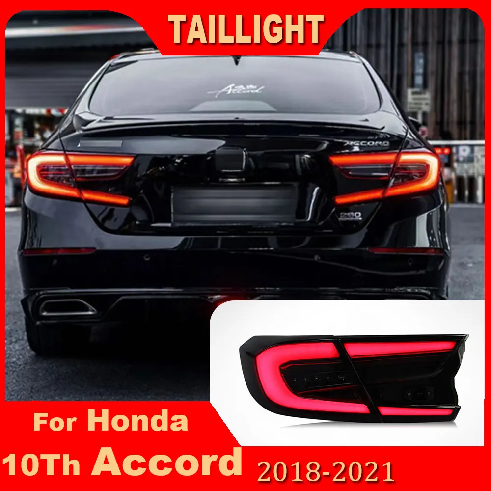 

Accessories Honda Accord 10th Taillight 2018-2021 modification LED 10.5th Tail lamp Rear DRL Fog Brake Turn Signal Plug and play