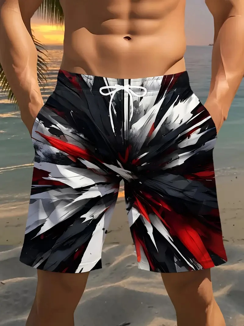

Индивидуальные шорты с 3D принтом морской воды и молний, мужские шорты для плавания на Гавайях, летние повседневные пляжные плавки для отдыха, брюки для доски