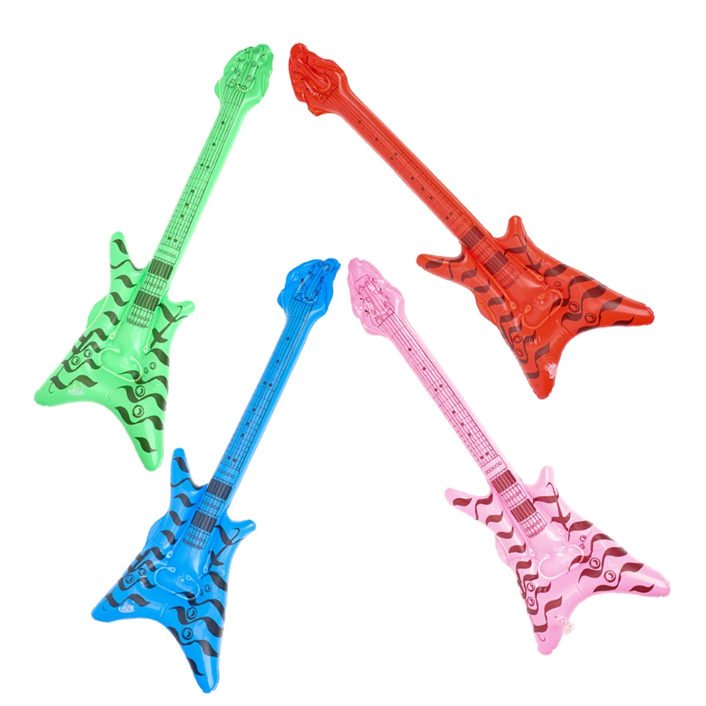 

4pcs Inflatable Instrument 60cm Bass Guitar Music Themed Props Lightweight Music Themed Party