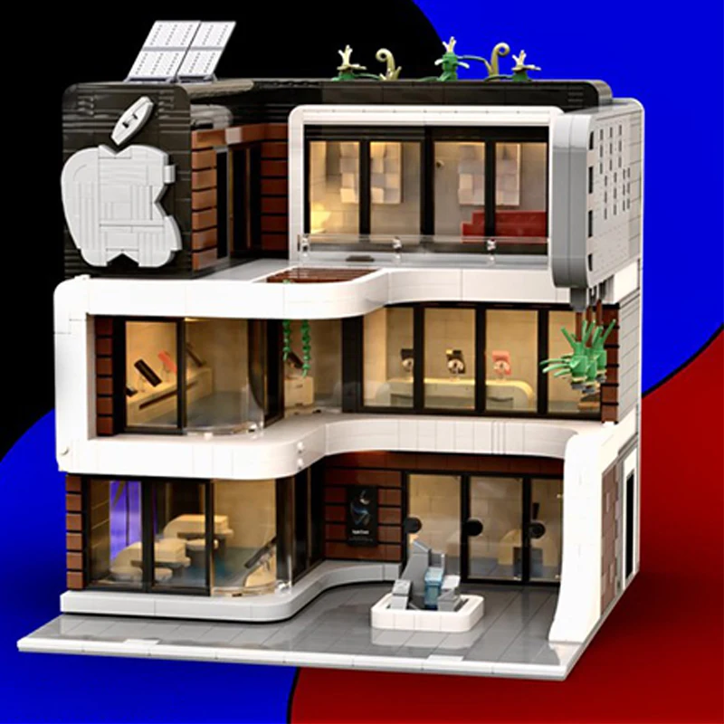 2586PCS MOC Street View Apple Store Modular Series Allirvinexperts Model  Bricks Architecture DIY Assembly Display Gift view 6
