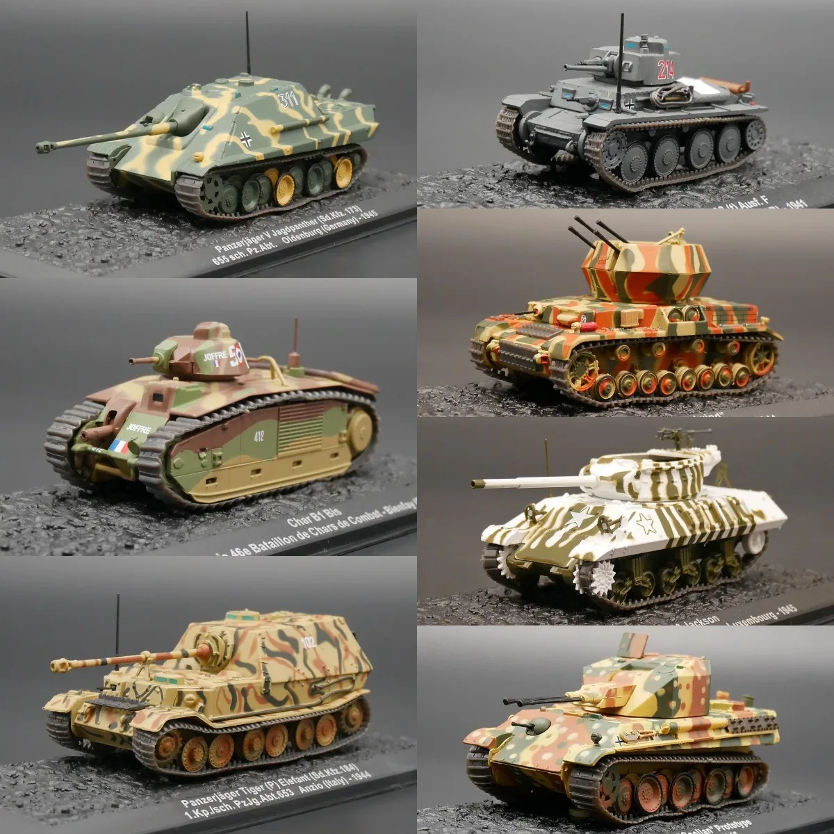 IXO 1:72 Tank Series KV-1/M10 Wolverine/Su-85/Flakpanzer 341/LWS I Tank Military Model Metal Plastic Static Toy ornaments Gift