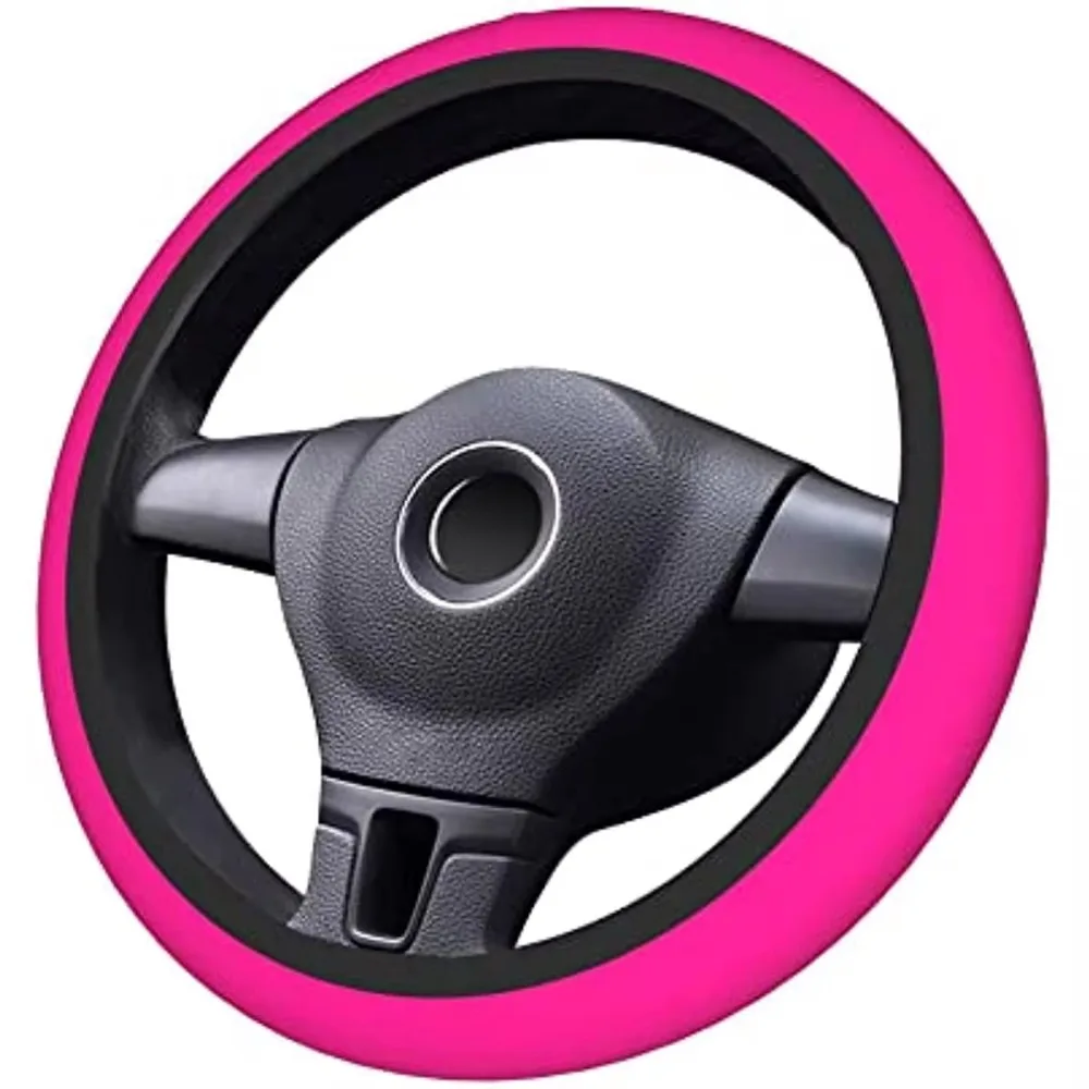 Hot Pink Car Accessories Steering Wheel Cover Universal Diameter 15 Inch Non-Slip Neoprene for SUV Van Sedan Car Truck