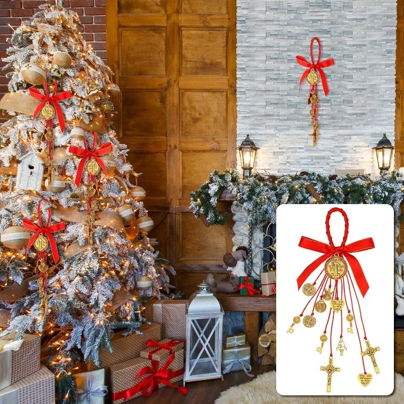 1 قطعة وسام سانت بنديكت حماية من نعمة الشر الكاثوليكية سانت بينيتو ميدالا دلايات المجوهرات للنساء الرجال سيارة هدية