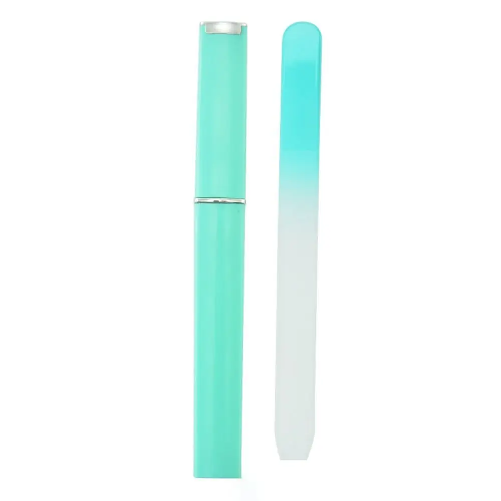 Sandblasted Colored Crystal Glass Nail File Buffer Polished Color Canister Glass File Nail File Durable Multifunction