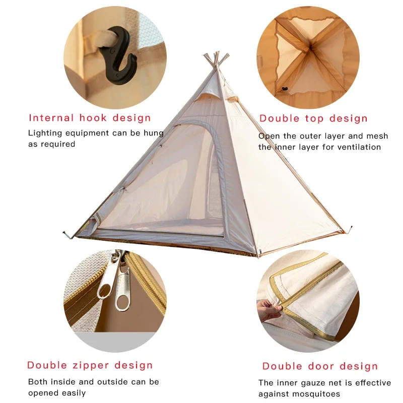 New design  big tent inflatable outdoor equipment tents camping outdoor waterproof teepee tipi indian tent cotton canvas camping