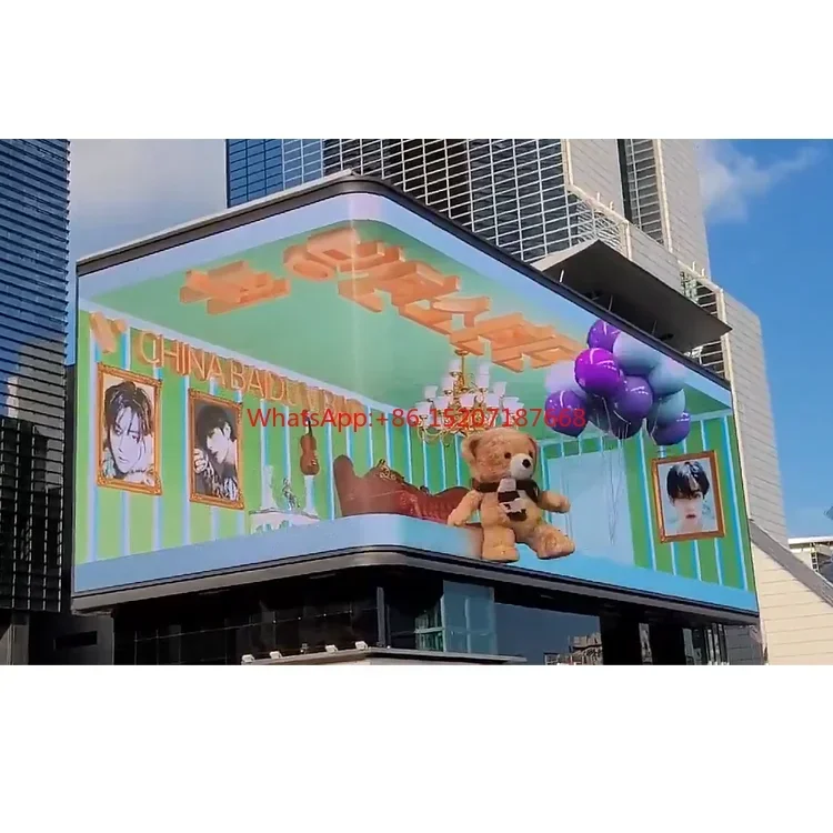 3D Effect Advertising Billboard Equipment Digital Led Display Outdoor Electronic Video Wall Videowall Giant Big Screen Panel