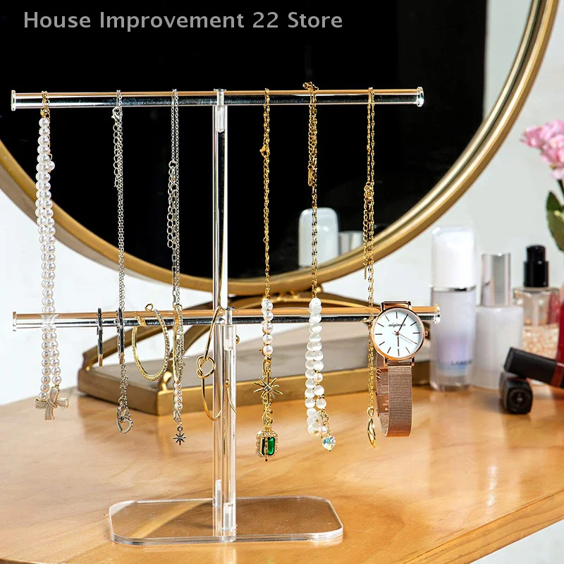 

Transparent Necklace Holder Acrylic Necklace Bracelet Storage Rack Home Jewelry Storage Display Stand Desktop Decoration