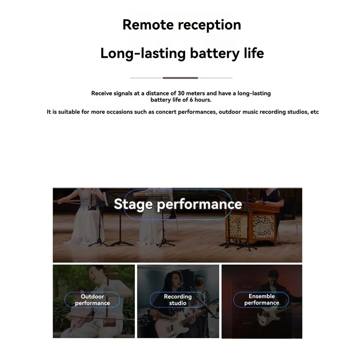 楽器用24gワイヤレスマイクシステム（ギター、バイオリン、アコーディオン、ツィター、チェロ）をステージパフォーマンスやライブショー用に購入できます。