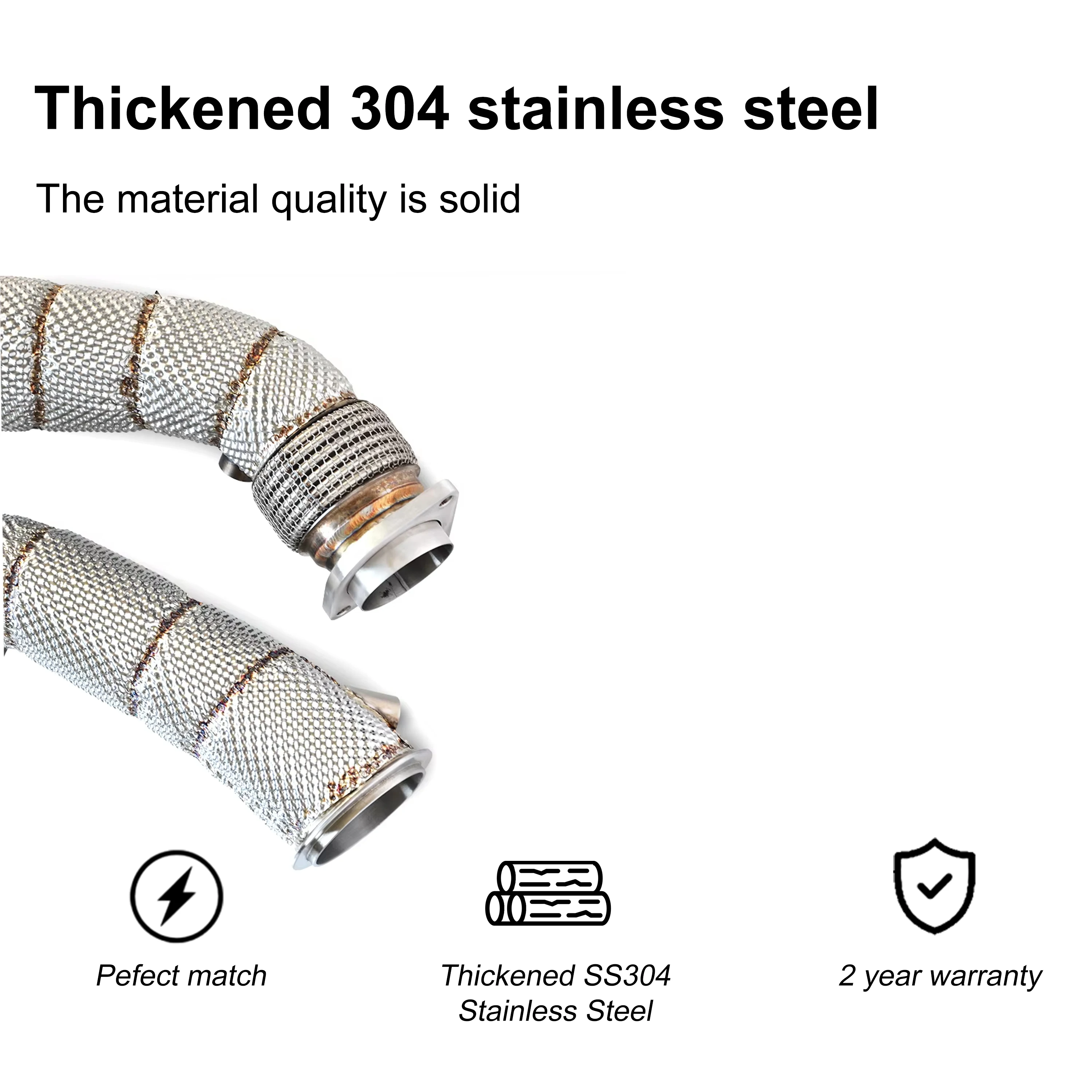 ACE Hochleistungs-Edelstahl-Downpipe für S55 F80 F82 M3 M4 F87 M2C 3.0T Hochwertige Auspuffkrümmerrohre – Detail 7