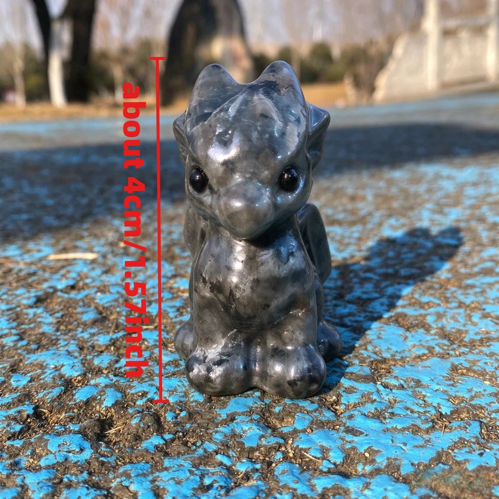 Natural Yooperlite Stone Hand Carved Baby Dragon Figurine Home Desktop Decoration Collectible Craft Souvenir Gift