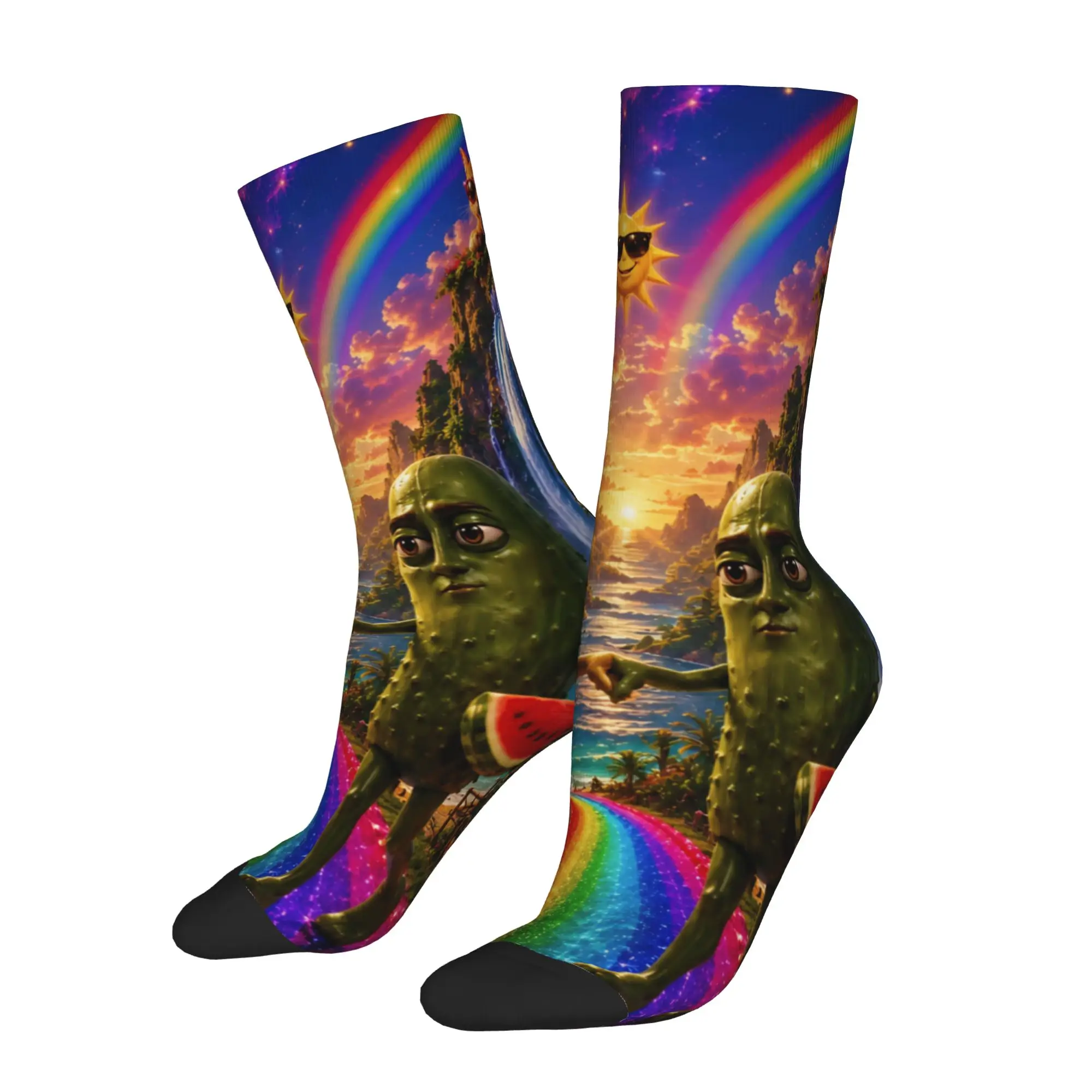Men's Women's Brainrot Tung Tung Sahur Bombardiro Crocodilo Socks Warm Casual  Socks High Quality Merchandise Middle Tube Socks
