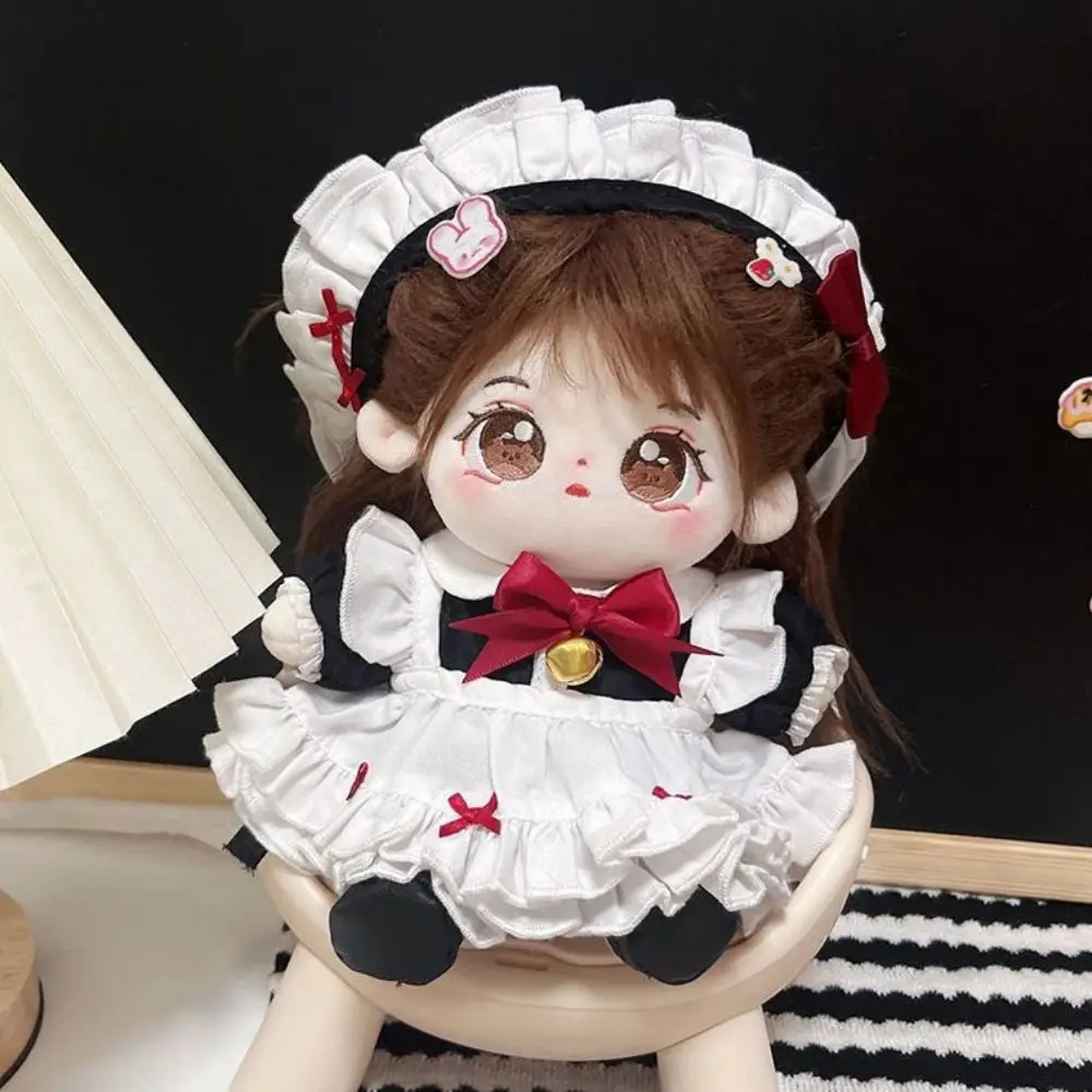 20cm Cotton Doll Princess Dress Clothes Maid Skirt Cute Lolita Outfit for 7.87in Chubby Body Cotton Dolls DIY Doll Accessories