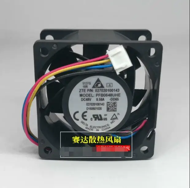 

Delta Electronics PFB0648UHE DD65 DC 48V 0.58A 60x60x38mm 4-Wire Server Cooling Fan