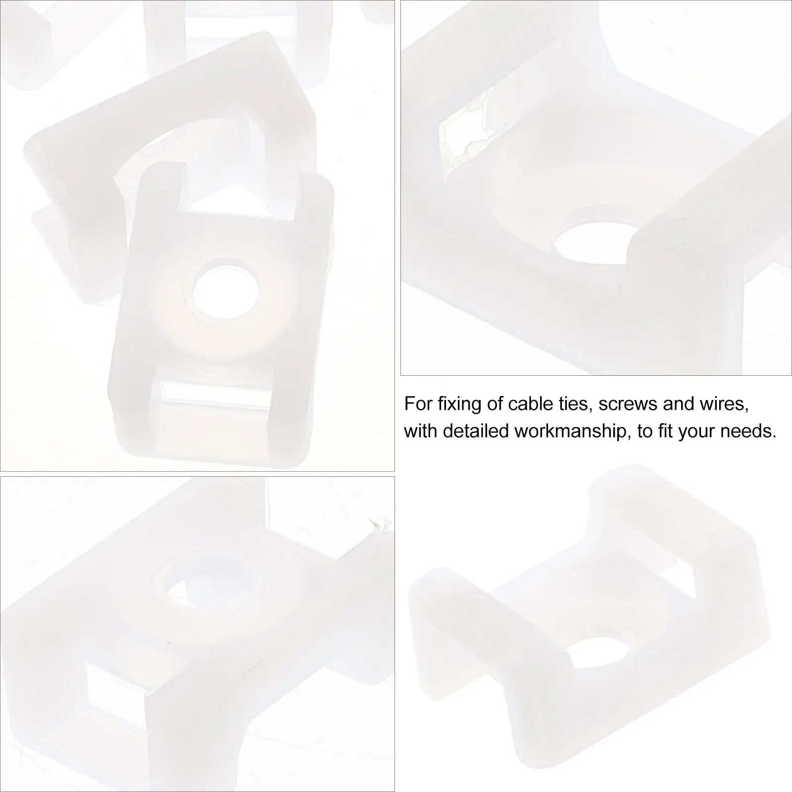 500Pcs Saddle Wire Cable Mount Base Plastic Cable Tie Holder for Office Home School Car Wire Bundling TV USB Christmas Lights