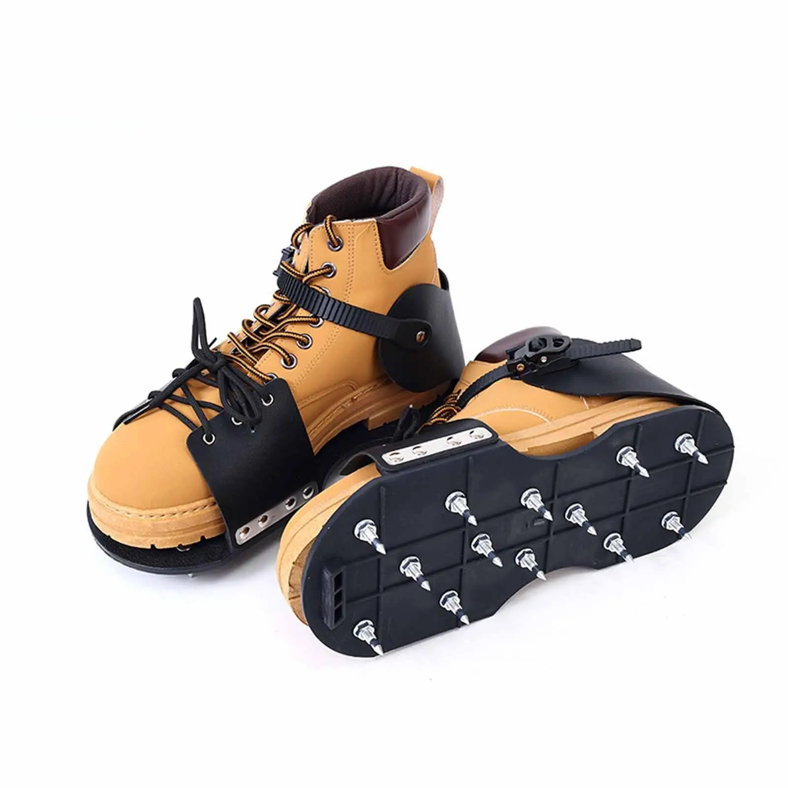 2x Spiked Shoes Lawn Aerator Shoes Wear Resistant Shoes Size 38-45 Practical Easy to Use Lawn Aerator Sole for Epoxy Floor