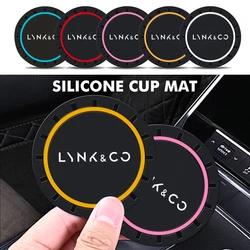 2pcs Car Water Cup Pad Drink Anti-slip Mats Auto Accessories For LYNK&CO 01 02 Hatchback 03 Phev 05 Phev 06 Phev 09