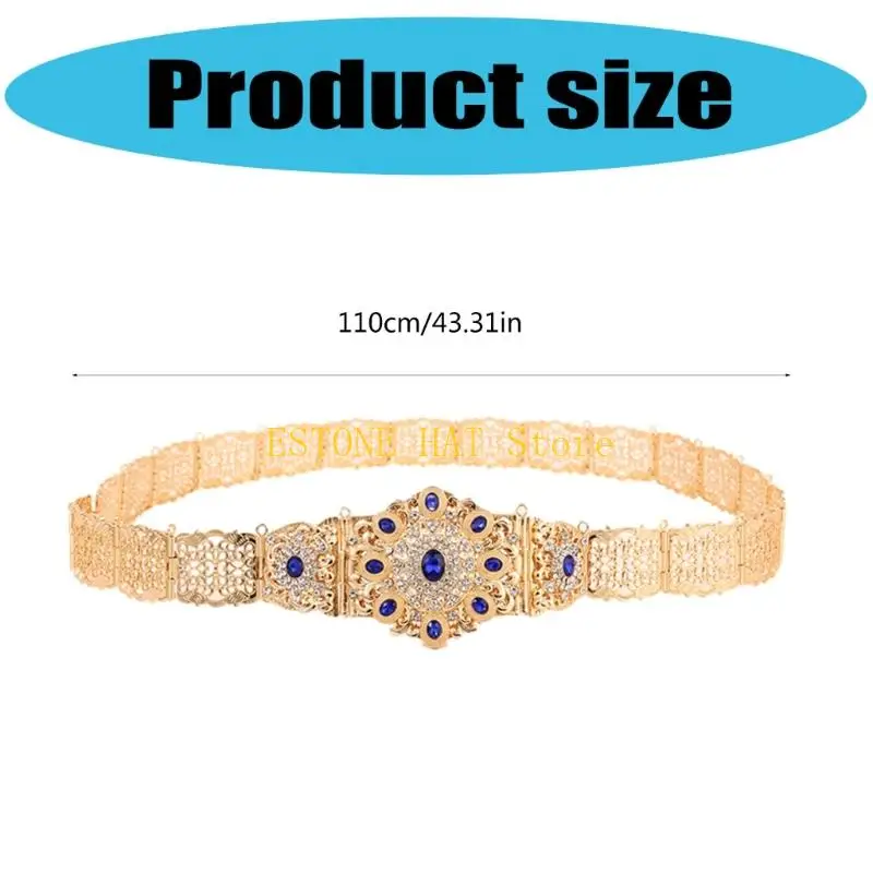 49MF Crystal Waist Chain Costume Aesthetic Metallic Caucasian Chain Jewelry for Jeans Body Jewelry for Women Girls