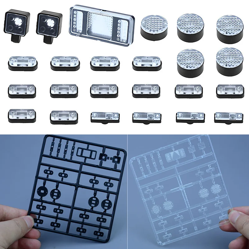 

23pcs RC Truck Transparent Lampshade Lamp Holder for 1/14 Tamiya SCANIA 770S VOLVO BENZ MAN TGX Car