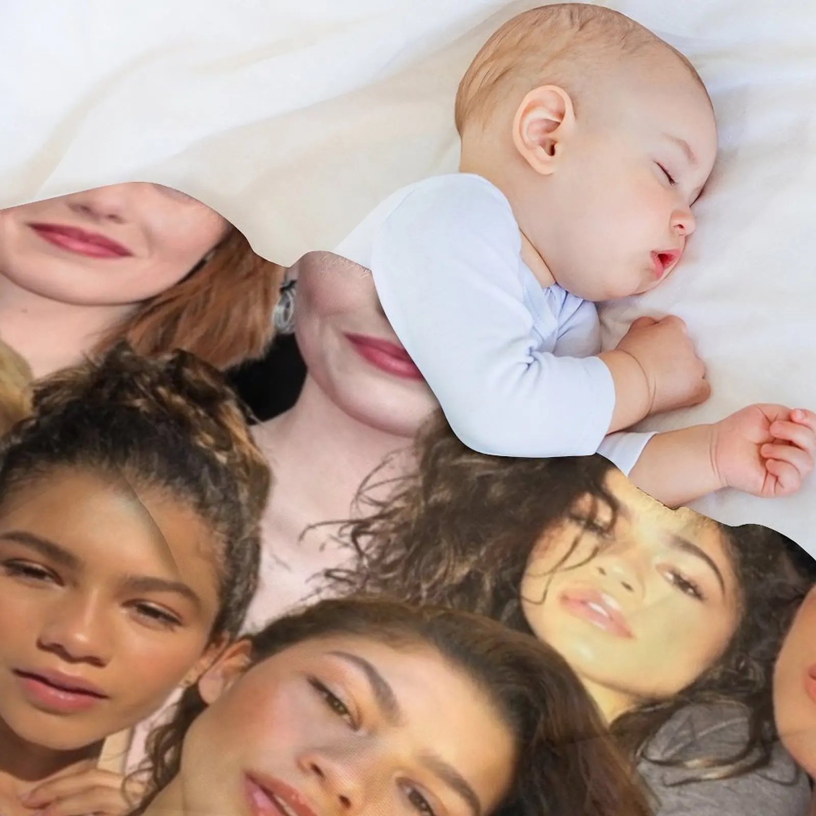 إيما ستون آند زندايا كولاج رمي بطانية السرير بياضات السرير العصرية فروي محشوة البطانيات