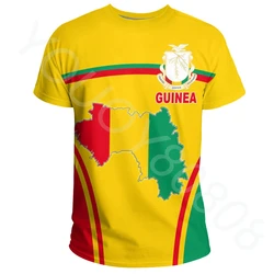 Summer New Men's Round Neck Short Sleeve Printed Casual Loose Street African Zone Clothing - Guinea Event Flag T-Shirt