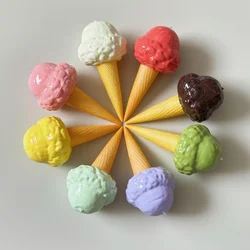 1pc Hang Handmade Gelato Delightful Cover Chocolate Sauce Ice Cream Model Soft Pu Creamy Storefront Display Wall Decoration Prop