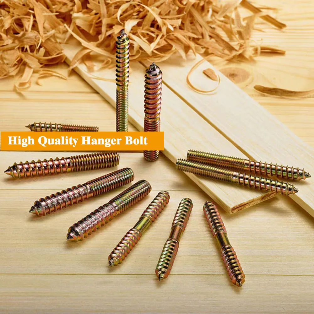 Hanger Bolt M6~M10 Double Headed Bolt Self-Tapping Screw Wood To Metal Connection Fastener Furniture Fixing Self Tapping Screws