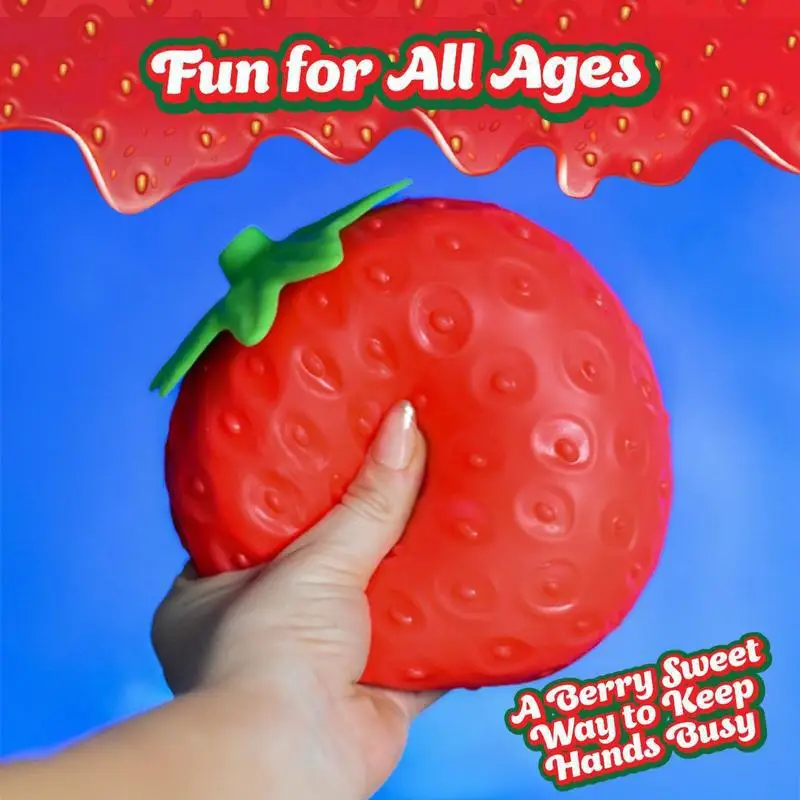 Jumbo Strawberry Squishy Toy Slow Rising Simulated Strawberry Antistress Fidget Fruit Toy Vent Ball for Adults Kids Gifts Fidget