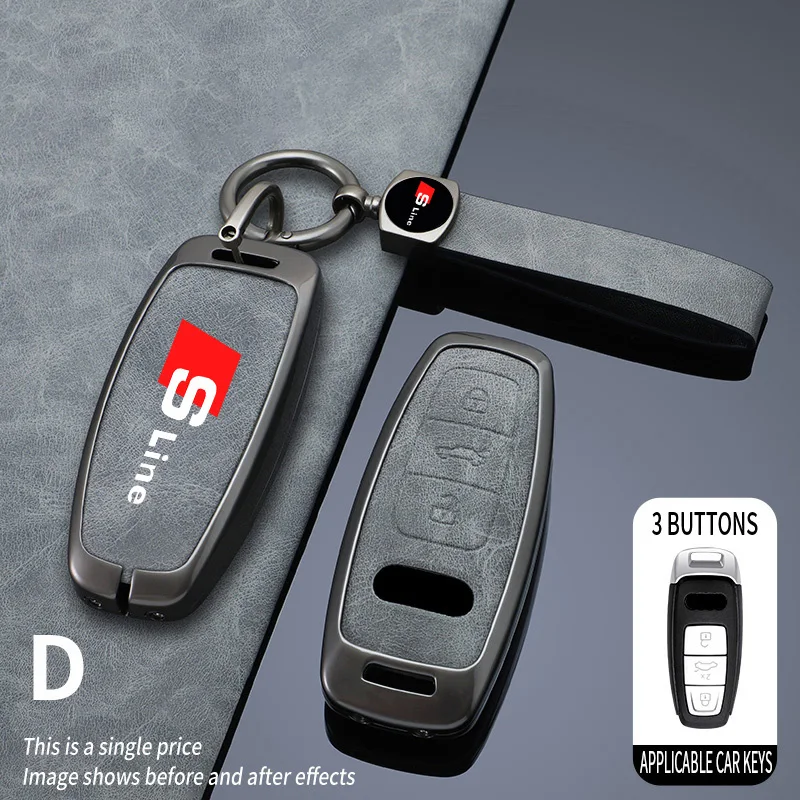 Zinc Alloy Car Key Case Cover for Audi Sline A1 A4 A5 A6 A7 A8 B6 B7 B8 B9 TT TTS 8S SQ5 A4L A6L Q3 Q5 Q7 S5 S6 S7 Accessories