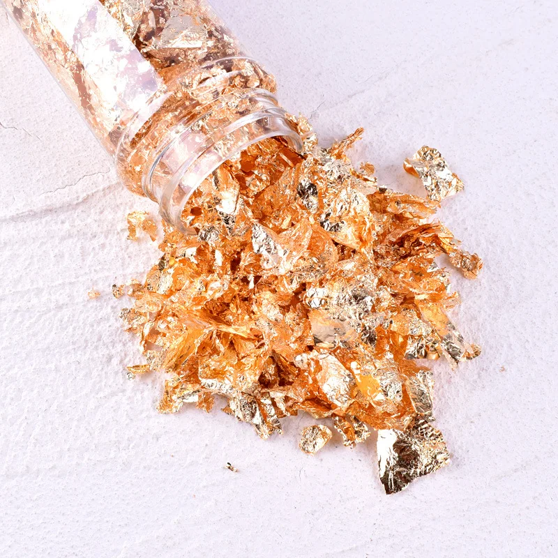 2g/Bottle Gold Foil Flakes Cake Decoration For Party Decoration Gold/RoseGold/Silver（Not edible！）