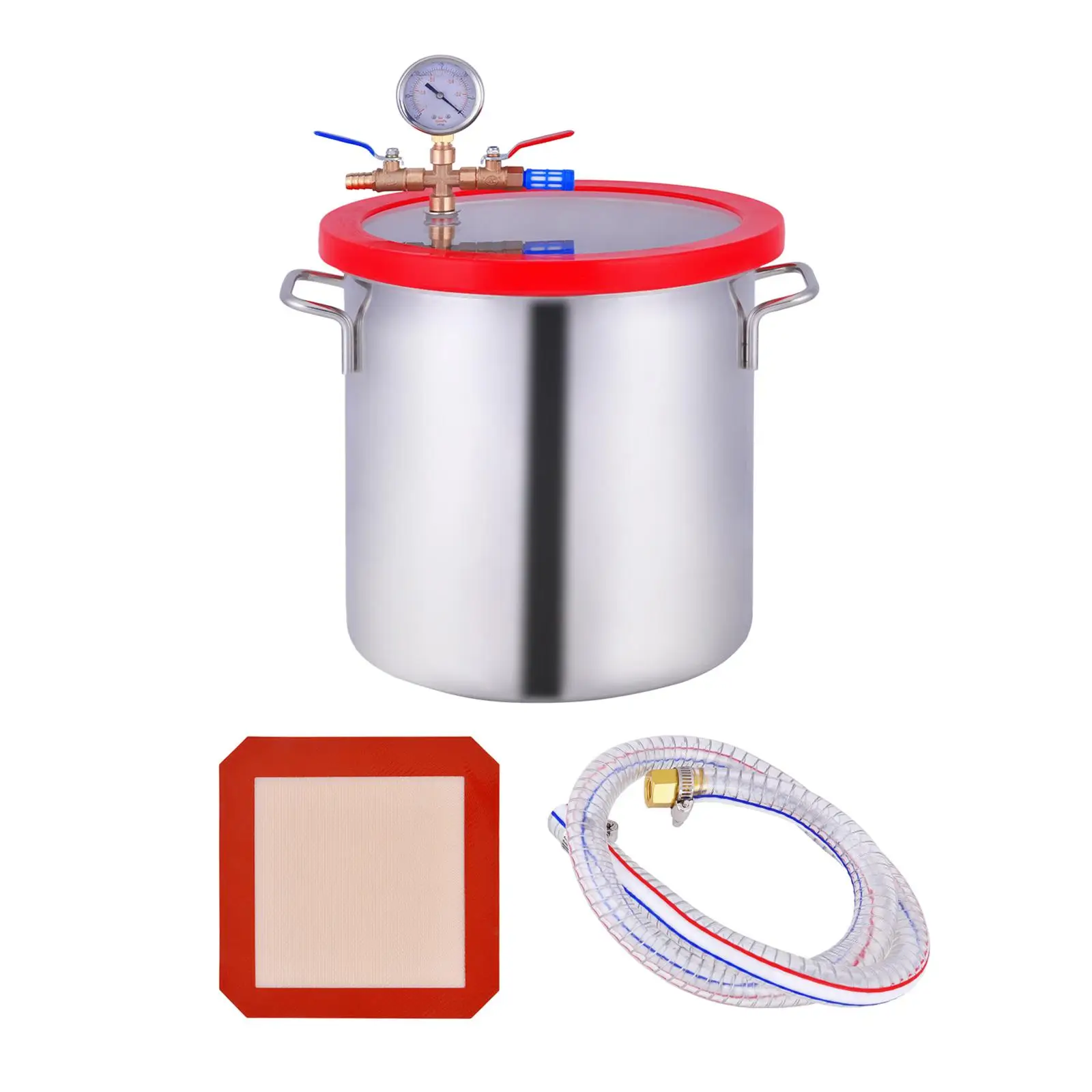 Vacuum Chamber 304 Stainless Steel Chamber Silicone Gasket for Degassing Epoxies