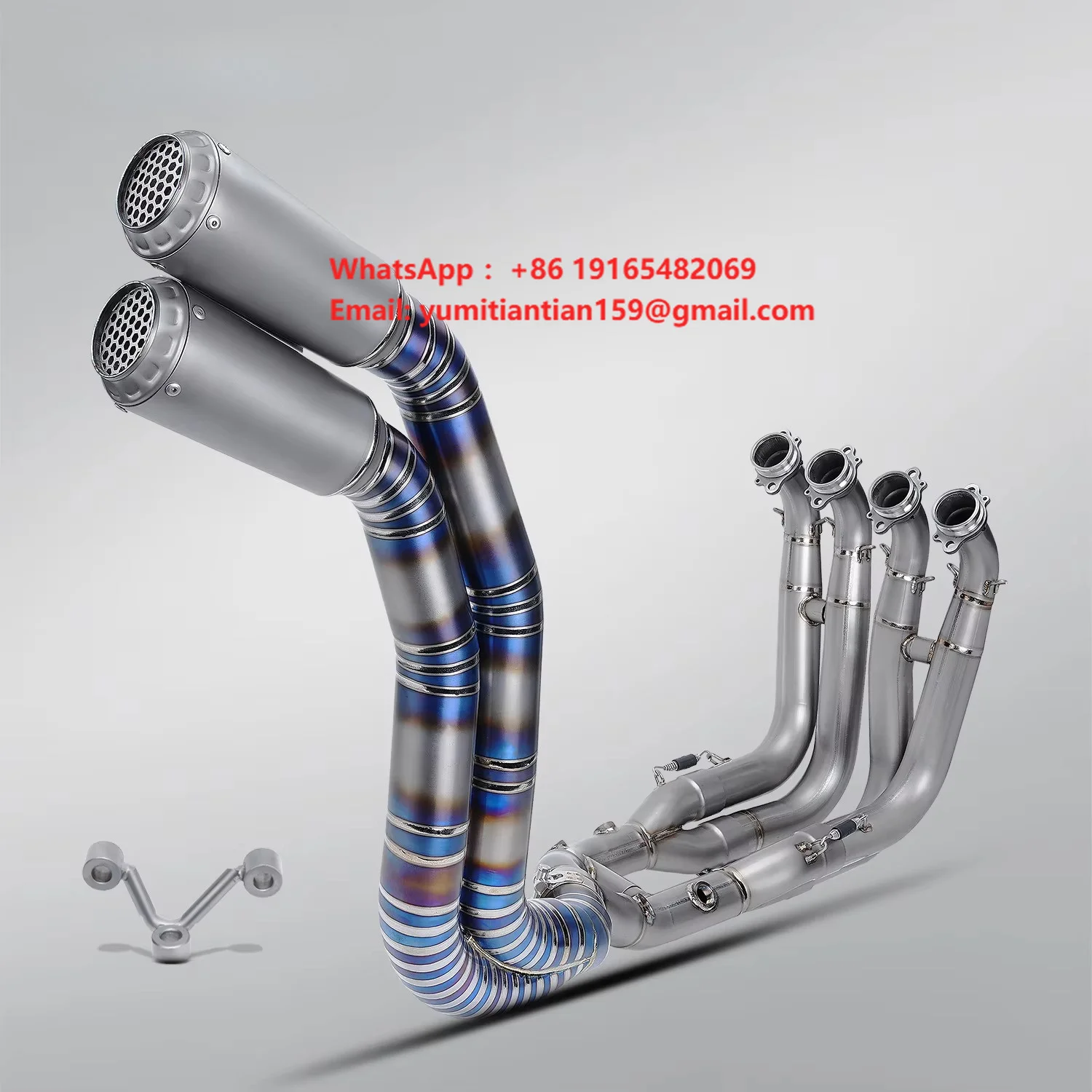 New NLKHANM S1000RR 2019-2024 Motorcycle Exhaust System Retrofit/Upgrade Kit with Titanium Alloy Full Section
