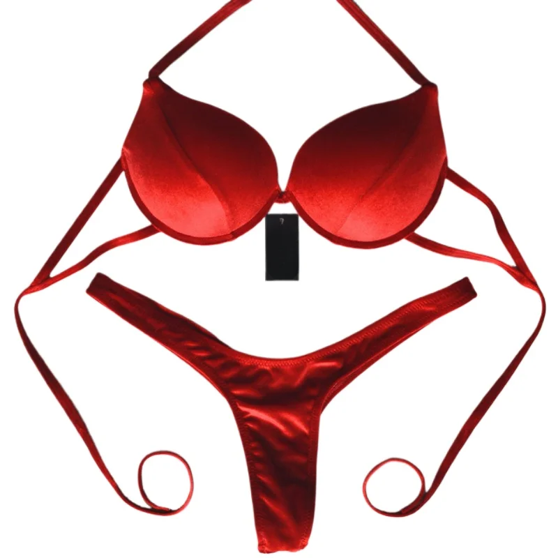 Women's NPC IFBB Round Cup Design High-Quality Korean Velvet Competition Bikini with Padding for Fitness and Bodybuilding