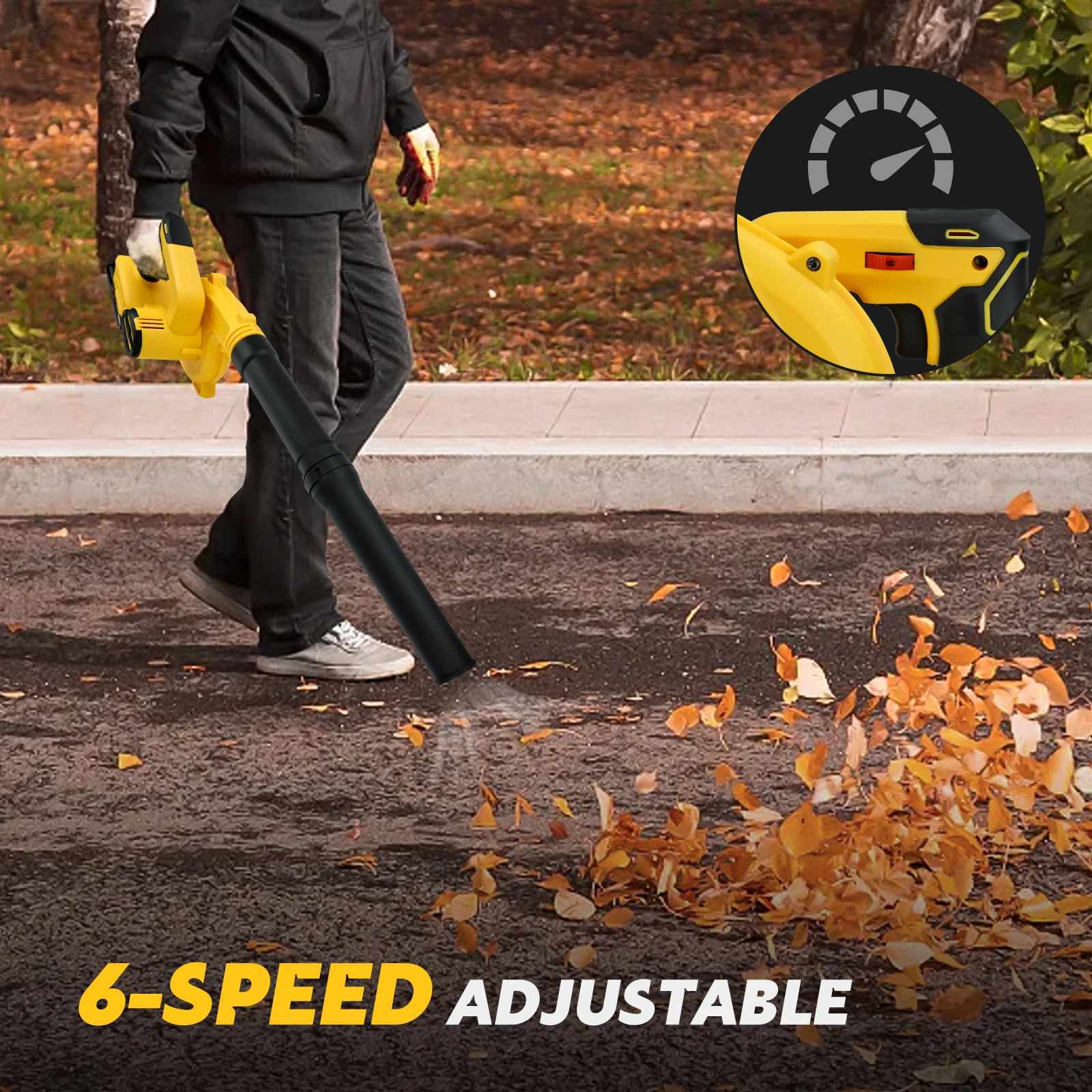 منفاخ أوراق شجر لاسلكي بدون فرش لبطارية ديوالت 20 فولت 6 سرعات 180 ميجا في الساعة 2 في 1 منفاخ كهربائي ومكنسة كهربائية (بدون بطارية)