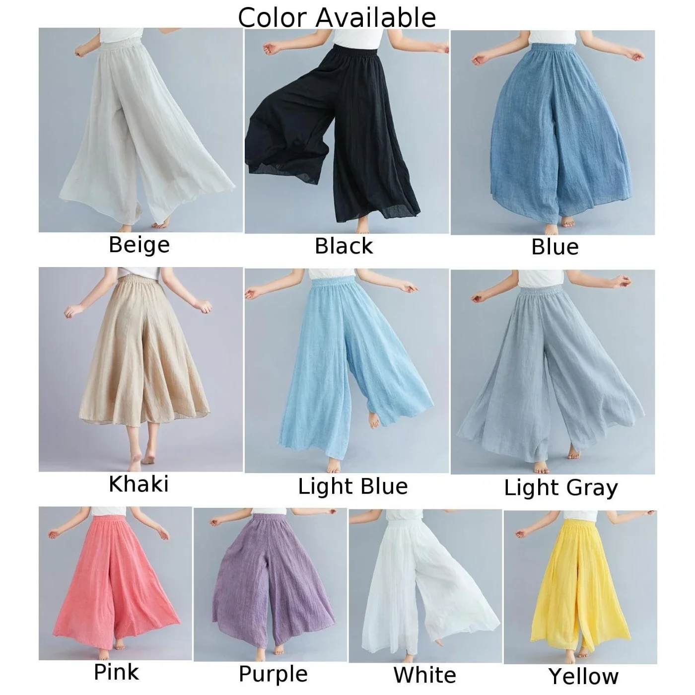 Elastic Loose Pants Cotton Linen Pants Pants Length 85cm Pants Length 95cm Slight Elastic Casual Wear For Women