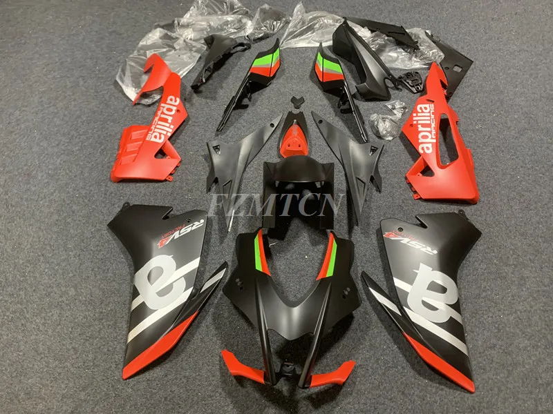 ชุดโครงรถจักรยานยนต์แบบเต็ม ABS สำหรับ Aprilia RSV4 1000 2016 2017 2018 2019 16 17 18 19ชุดตัวถังรถสีแดงสีดำด้าน