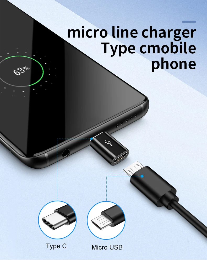 2/3Pcs Micro USB Female To Type C Male Adapter Converter Micro-B To USB-C Connector Charging Cable Adapter Phone Accessories