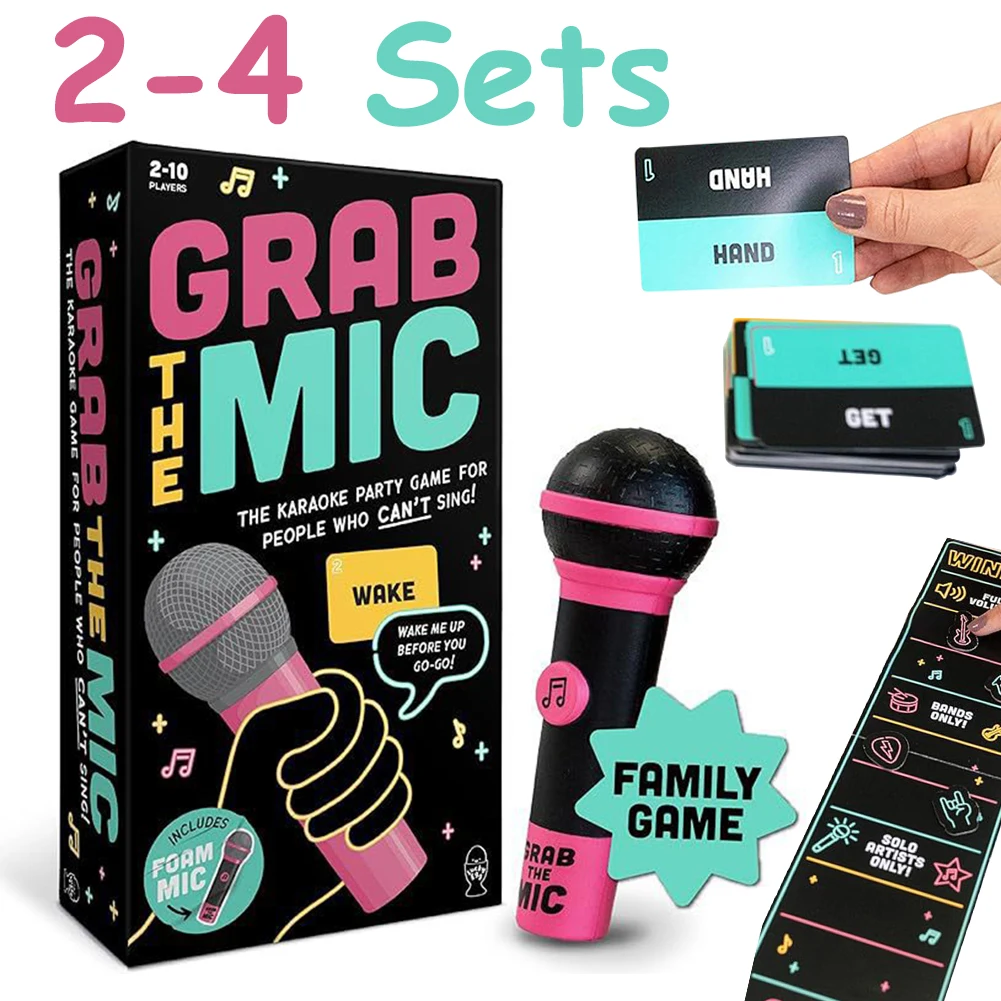 Lucky Egg Exciting Grab The Mic The Family Karaoke Game 2-10 Players Board Game for Bad Singers - 250 Lyric Cards Singer Game