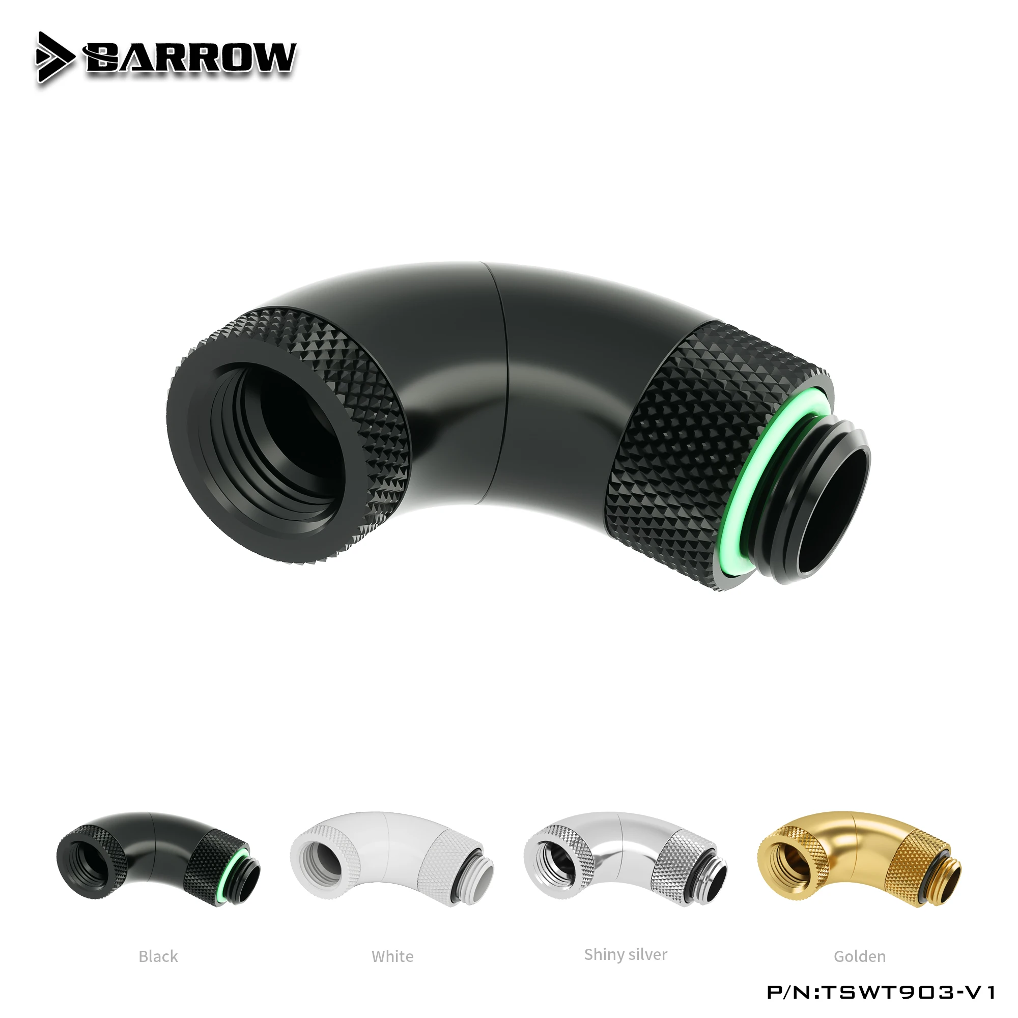 BARROW G1/4" 90 °   Siku Miring 360 Benang Dalam Yang Dapat Diputar Ke Benang Luar G1/4" Perlengkapan Pendingin Air,,TSWT903-V1