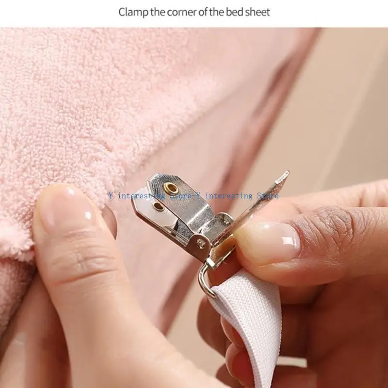 

896A 2/4PCS Bed Sheet Grippers Holders With Pressure Plate for Wrinkle Resistant Sheets on Any Size Bed