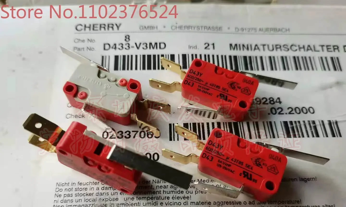 D433-V3MD CHERRY cherry microswitch D43Y stroke limit switch handle length 27MM