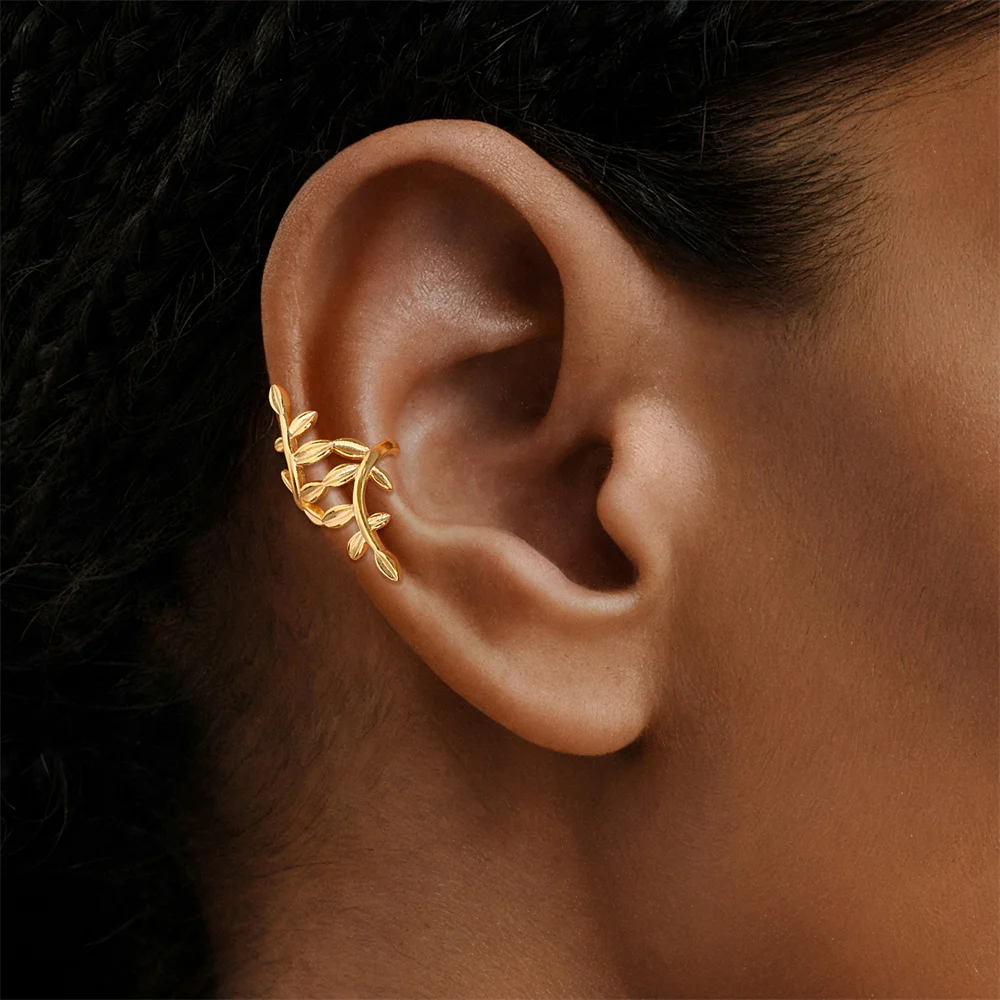 

Boako стерлингового серебра 925 пробы, 18-каратное золото, цвет ветки, дизайн, серьги-клипсы для женщин и мужчин, весенний хрящ без отверстий, вечерние ювелирные изделия, подарок