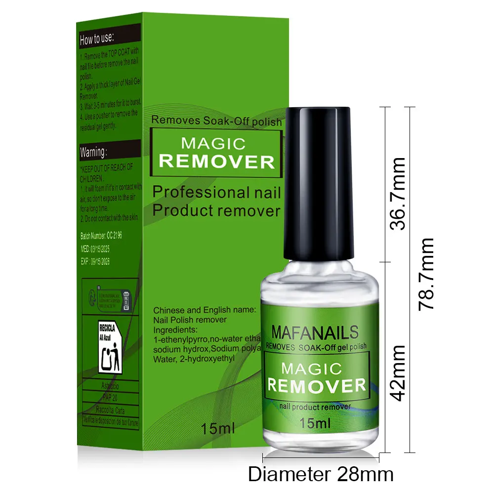 15ml removedor de esmalte explosão gel de unha (não machuca as unhas) 3 minutos remove rapidamente profissional embeber-off gel polonês uv ferramentas de unhas