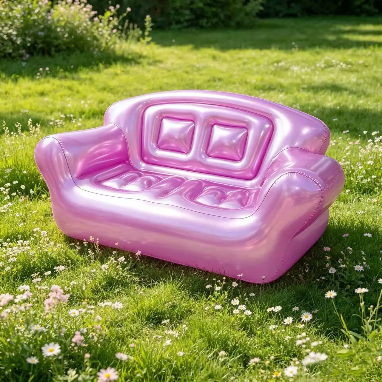High Quality Inflatable Chair Blow Up Couches Transparent Inflatable Sofa Seat Portable Air Couch Furniture for Camping Beach