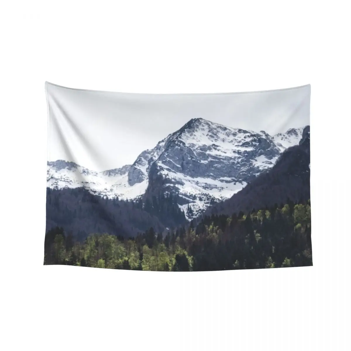 

Winter and Spring - green trees and snowy mountains Tapestry Room Ornaments Room Decor Aesthetic Bathroom Decor Tapestry