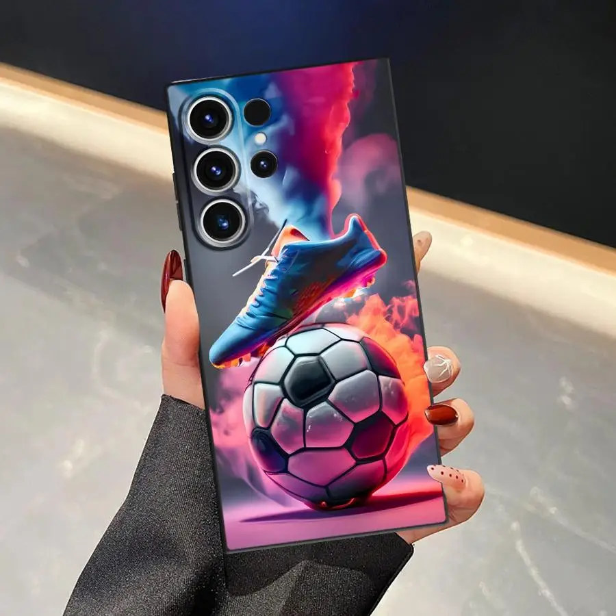 Creative Football Pattern Case for Samsung Galaxy S26 S10 S9 S21 FE S25 Ultra S20 S24 Plus Note 20 Ultra 8 9 10 S23 Funda Phone