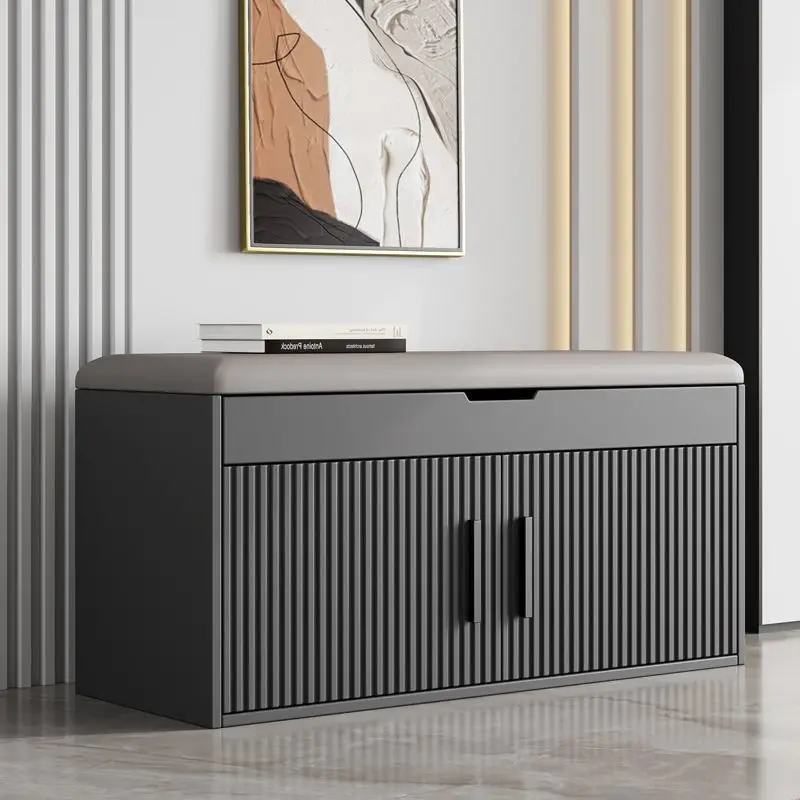 

Customizable door stool integrated household wear shoe rack stool into the door stool